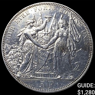 1876 Switzeland Silver 5 Francs Shooting Thalers