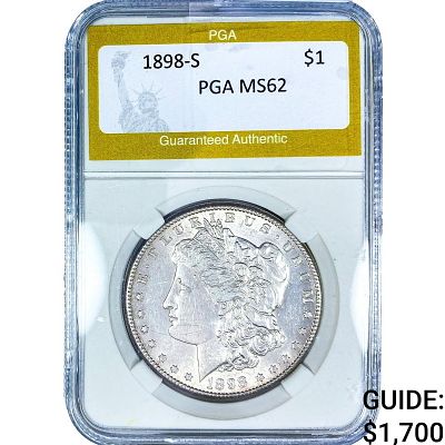 1898-S Morgan Silver Dollar PGA MS62