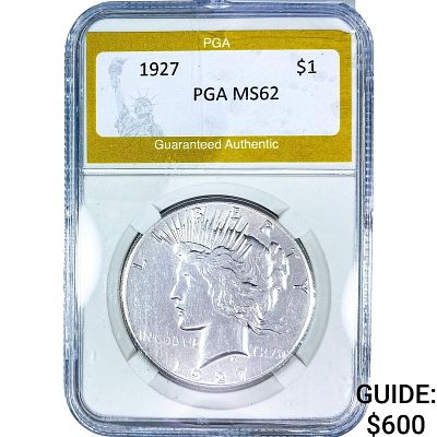 1927 Silver Peace Dollar PGA MS62