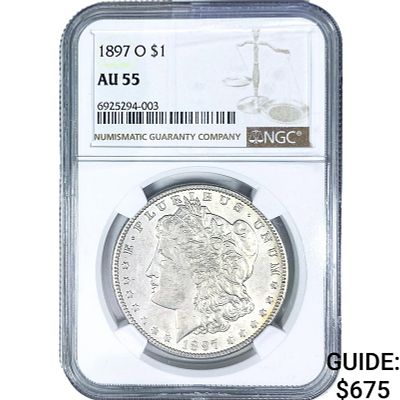1897-O Morgan Silver Dollar NGC AU55