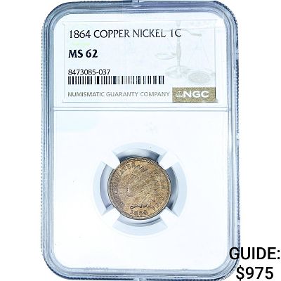 1864 Indian Head Cent NGC MS62