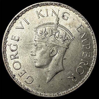 1940 British India Silver 1 Rupee UNCIRCULATED