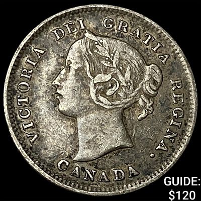 1901 Canada Silver 5 Cents - Victoria NEARLY UNCIRCULATED