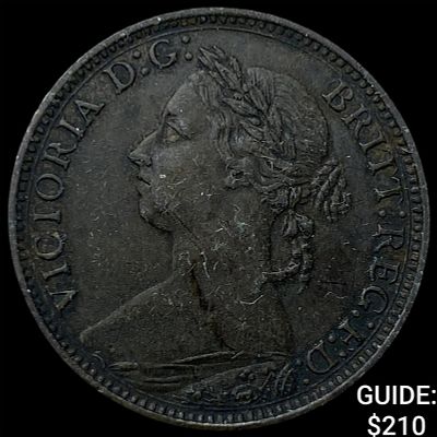 1882-H Great Britain Bronze Farthing - Victoria NEARLY UNCIRCULATED