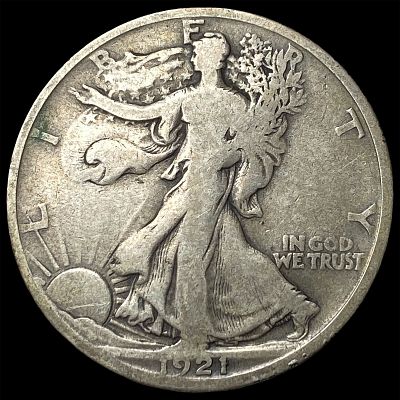 1921-D Silver Half Dollar Walking Liberty NICELY CIRCULATED. 1921-D Silver Half Dollar Walking 
