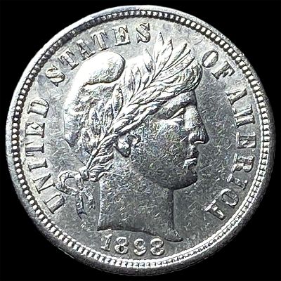 1898-S Silver Barber Dime CHOICE AU