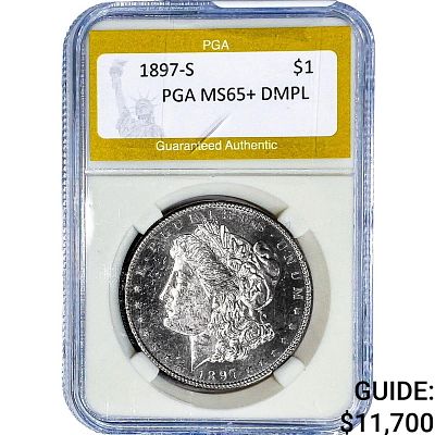 1897-S Morgan Silver Dollar PGA MS65+ DMPL