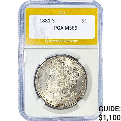 1881-S Morgan Silver Dollar PGA MS66
