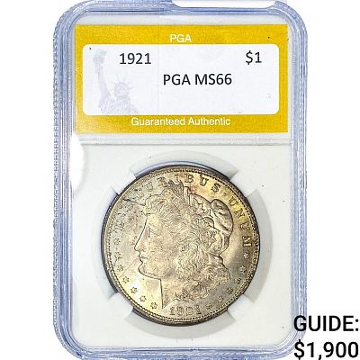 1921 Morgan Silver Dollar PGA MS66