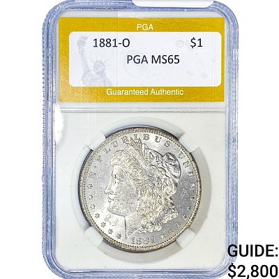 1881-O Morgan Silver Dollar PGA MS65