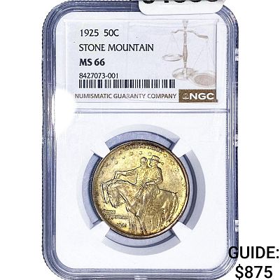 1925 Stone Mountain Half Dollar NGC MS66