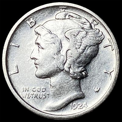 1924-D Silver Mercury Dime CLOSELY UNCIRCULATED. 1924-D Silver Mercury Dime CLOSELY UNCIRCULATED