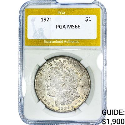1921 Morgan Silver Dollar PGA MS66