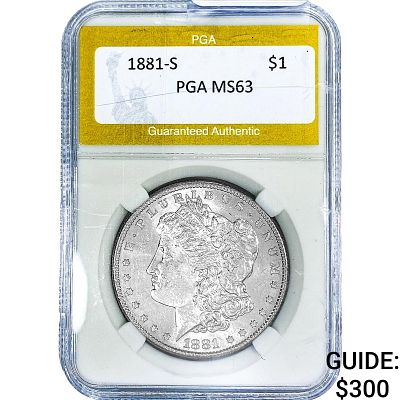 1881-S Morgan Silver Dollar PGA MS63
