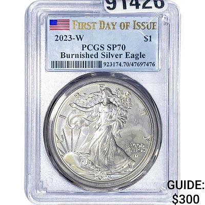 2023-W Burnished SE $1 1oz PCGS SP70. 2023-W Burnished SE $1 1oz PCGS SP70
