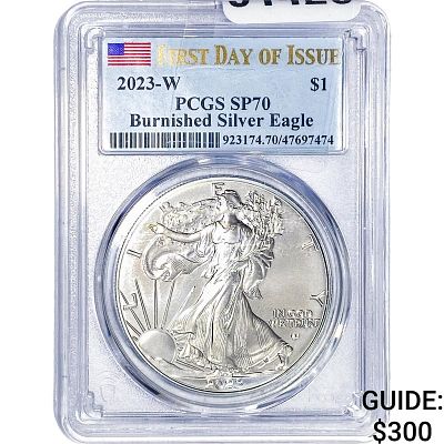 2023-W Burnished SE $1 1oz PCGS SP70. 2023-W Burnished SE $1 1oz PCGS SP70