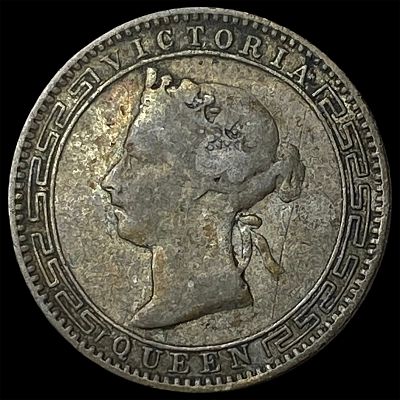 1895 Ceylon Silver 25 Cents