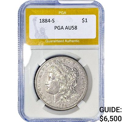 1884-S Morgan Silver Dollar PGA AU58