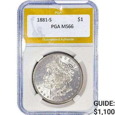 1881-S Morgan Silver Dollar PGA MS66