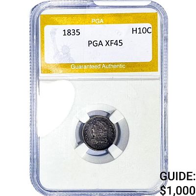 1835 Capped Bust Half Dime PGA XF45