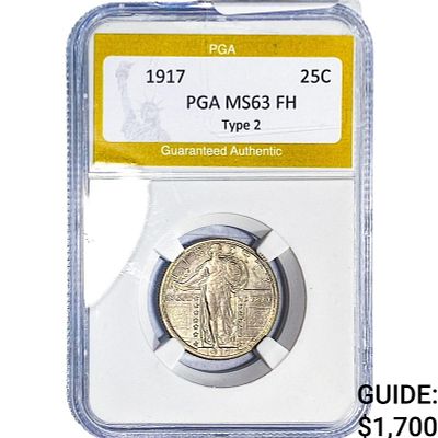 1917 Standing Liberty Quarter PGA MS63 FH TYPE 2