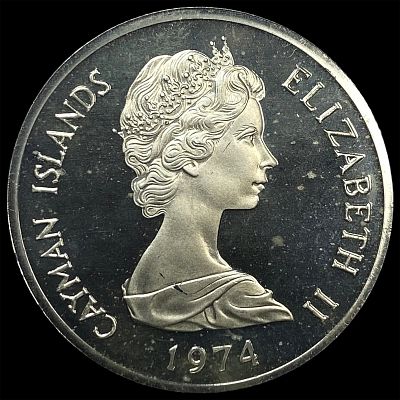 1974 Cayman Islands Silver Dollar GEM PROOF