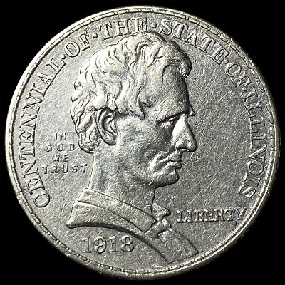 1918 Silver Illinois Centennial Half Dollar CHOICE BU