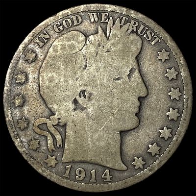 1914 Silver Barber Half Dollar NICELY CIRCULATED
