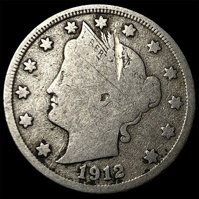 1912-S Liberty Head Nickel NICELY CIRCULATED