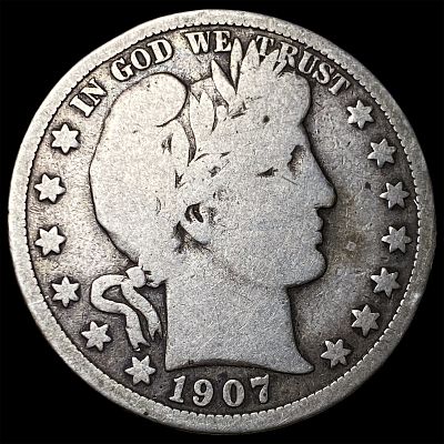 1907-S Silver Barber Half Dollar NICELY CIRCULATED