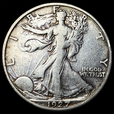 1927-S Silver Walking Liberty Half Dollar NEARLY UNCIRCULATED