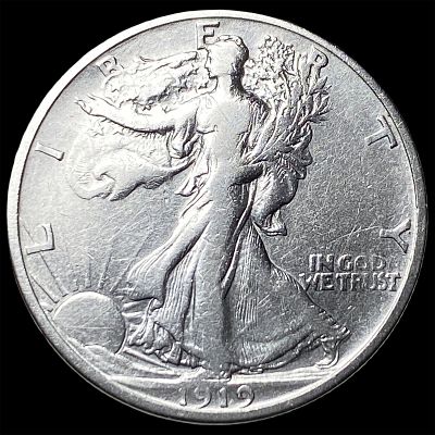 1919-S Walking Liberty Half Dollar NEARLY UNCIRCULATED. 1919-S Walking Liberty Half Dollar 