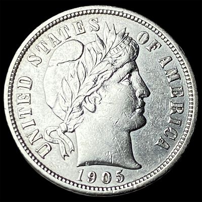 1905-O Silver Barber Dime CLOSELY UNCIRCULATED. 1905-O Silver Barber Dime CLOSELY UNCIRCULATED