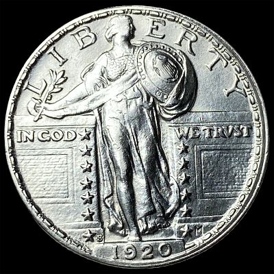 1920-S Silver Standing Liberty Quarter CLOSELY UNCIRCULATED. 1920-S Silver Standing Liberty 