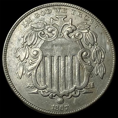 1867 Shield Nickel CLOSELY UNCIRCULATED