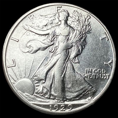 1929-S Silver Walking Liberty Half Dollar CLOSELY UNCIRCULATED. 1929-S Silver Walking Liberty 