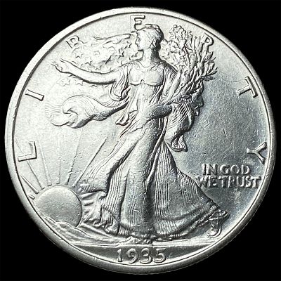 1935-S Silver Walking Liberty Half Dollar CLOSELY UNCIRCULATED. 1935-S Silver Walking Liberty 