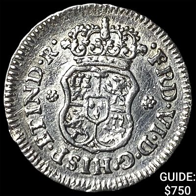 1756-M Mexico Ferdinand VI Silver 1/2 Real