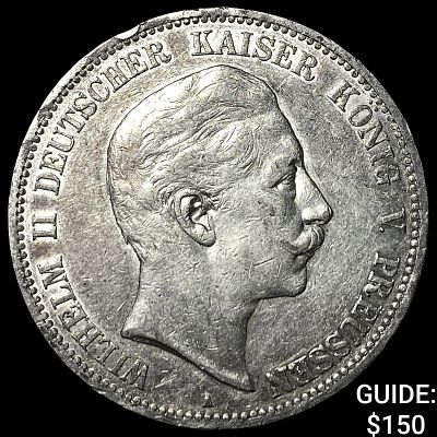1908A Germany Silver 5 Mark