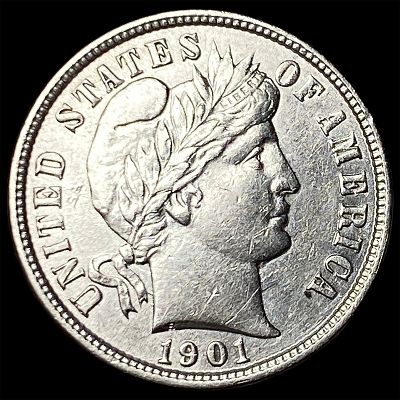 1901 Silver Barber Dime CLOSELY UNCIRCULATED