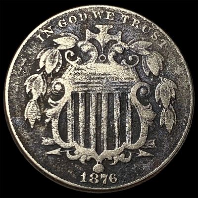 1876 Shield Nickel NEARLY UNCIRCULATED