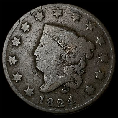 1824 Coronet Head Large Cent LIGHTLY CIRCULATED. 1824 Coronet Head Large Cent LIGHTLY CIRCULATED