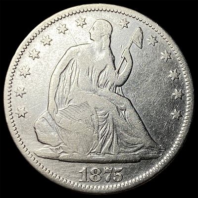1875 Silver Seated Liberty Half Dollar LIGHTLY CIRCULATED. 1875 Silver Seated Liberty Half 
