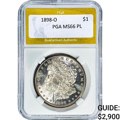 1898-O Morgan Silver Dollar PGA MS66 PL