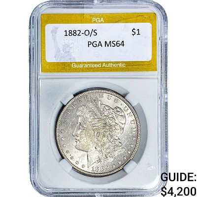 1882-O/S Morgan Silver Dollar PGA MS64