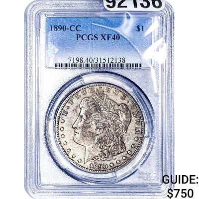 1890-CC Morgan Silver Dollar PCGS XF40
