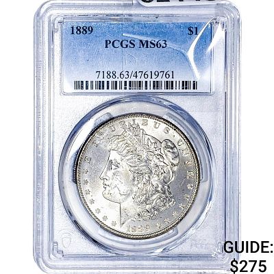 1889 Morgan Silver Dollar PCGS MS63