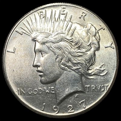 1927 Silver Peace Dollar CLOSELY UNCIRCULATED