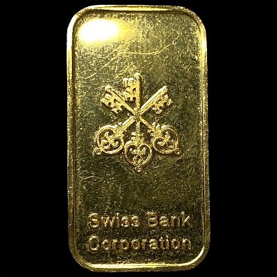 Swiss Bank Corporation 1/3oz Gold Bar .9999 HIGH GRADE