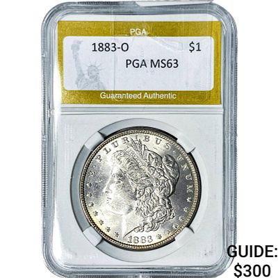 1883-O Morgan Silver Dollar PGA MS63